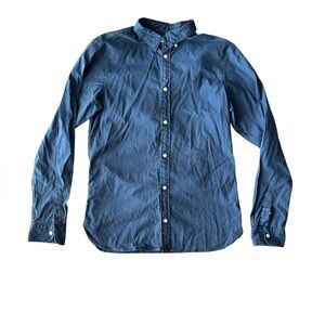 Allsaints Hawthorne Long Sleeve Shirt Mens Medium Button Down Blue Collared